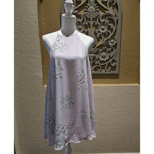 Show Me Your Mumu Gomez Lilac Floral Halter Dress M Keyhole Back